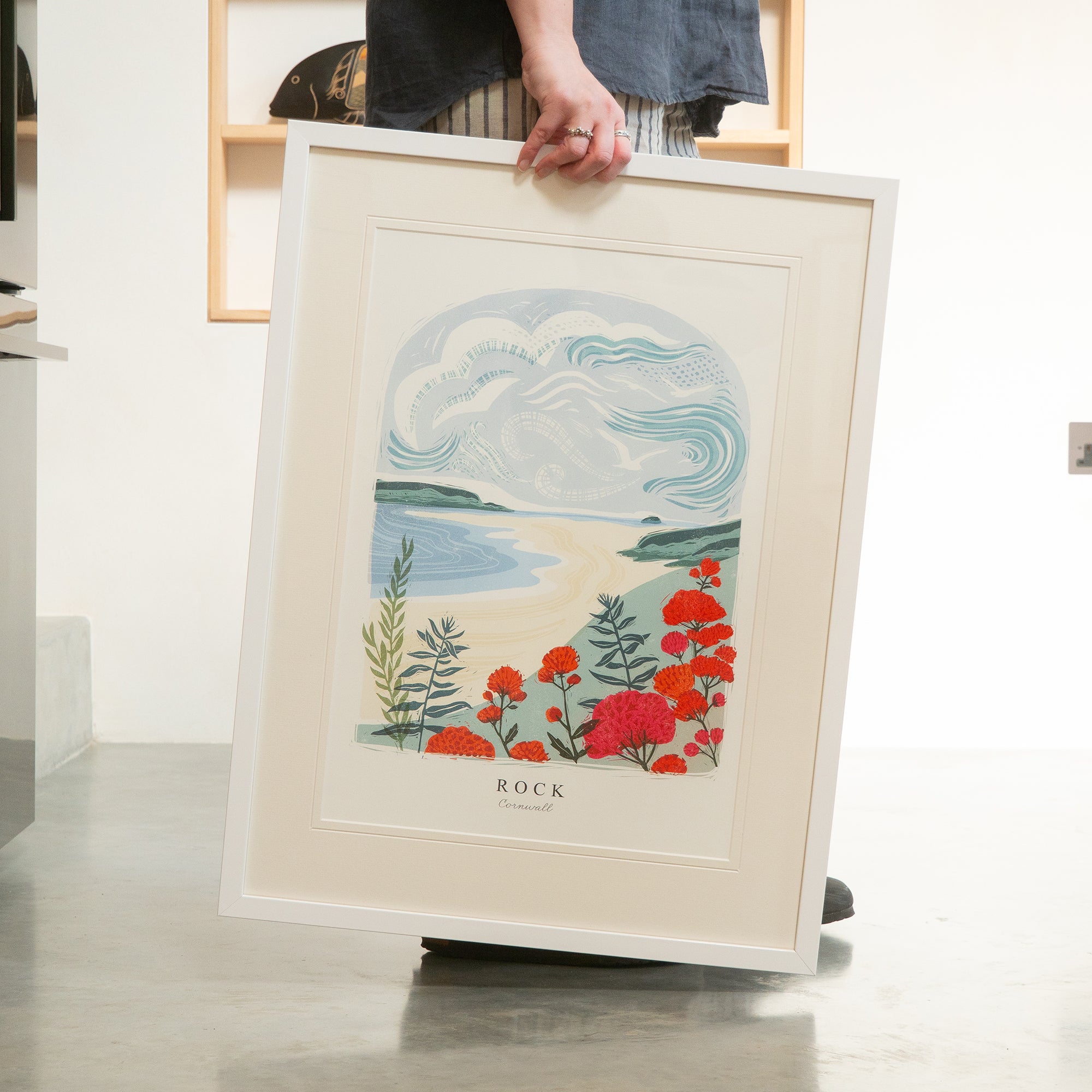 Framed Print-WF1052F - Rock Lino Large Framed Print-Whistlefish
