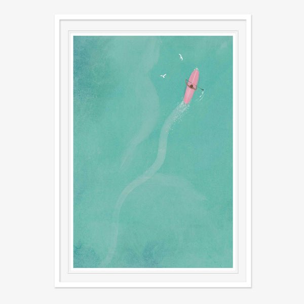 Framed Print-WF1065F - Paddleboarder Framed Print-Whistlefish