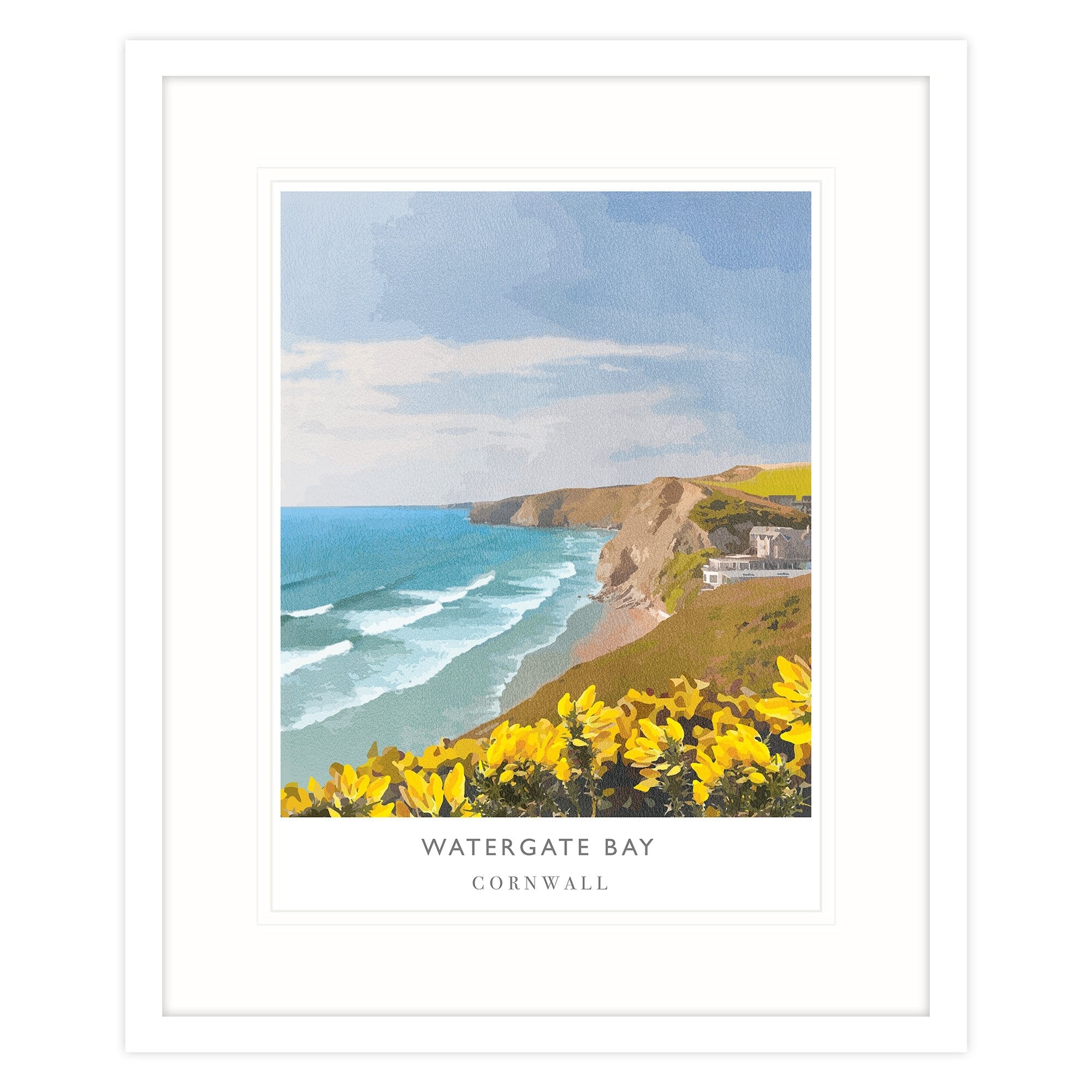 Framed Print-WF106F - Watergate Bay Framed Print-Whistlefish