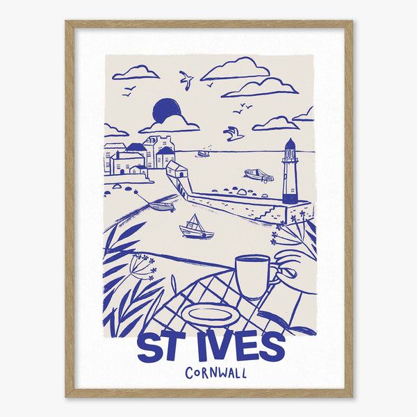 Framed Print-WF1077F - Tides & Towns St Ives Framed Print-Whistlefish