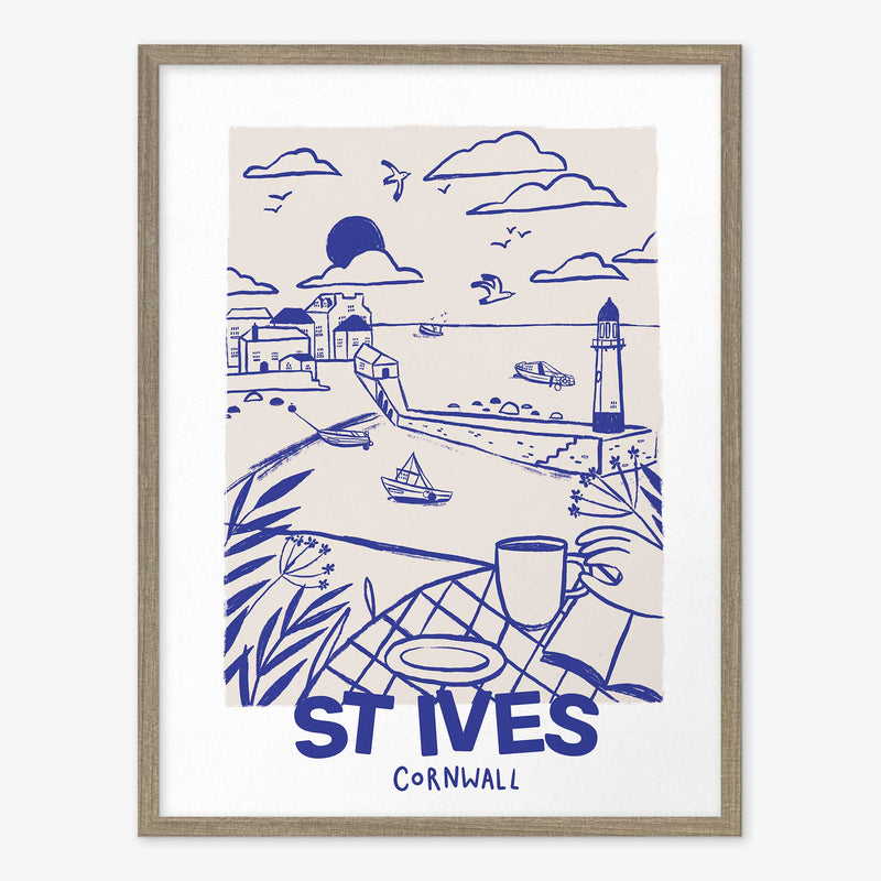 Framed Print-WF1077F - Tides & Towns St Ives Framed Print-Whistlefish