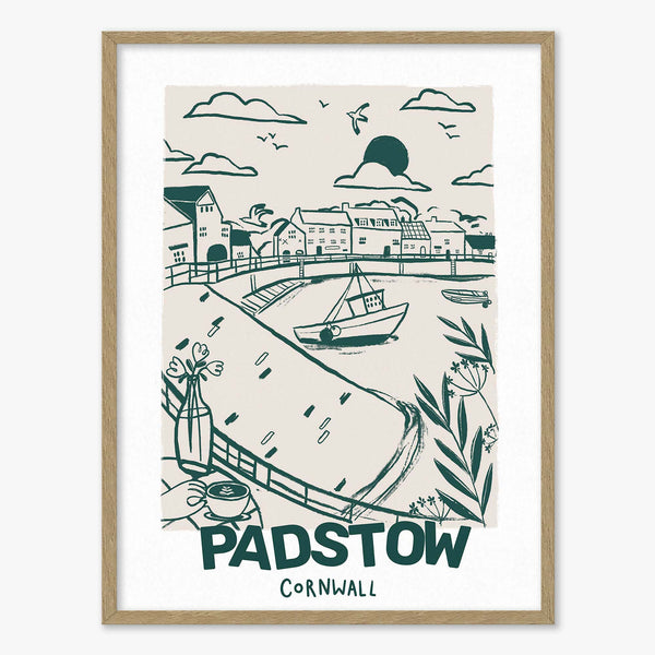 Framed Print-WF1078F - Tides & Towns Padstow Framed Print-Whistlefish