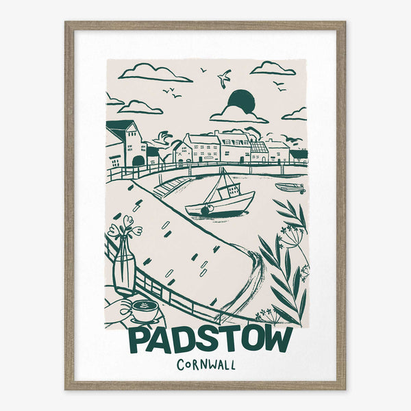 Framed Print-WF1078F - Tides & Towns Padstow Framed Print-Whistlefish