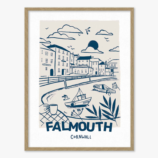 Framed Print-WF1079F - Tides & Towns Falmouth Framed Print-Whistlefish