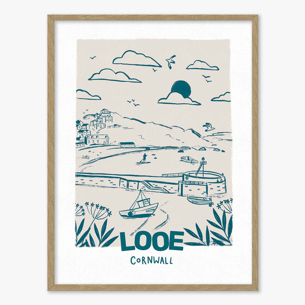 Framed Print-WF1080F - Tides & Towns Looe Framed Print-Whistlefish