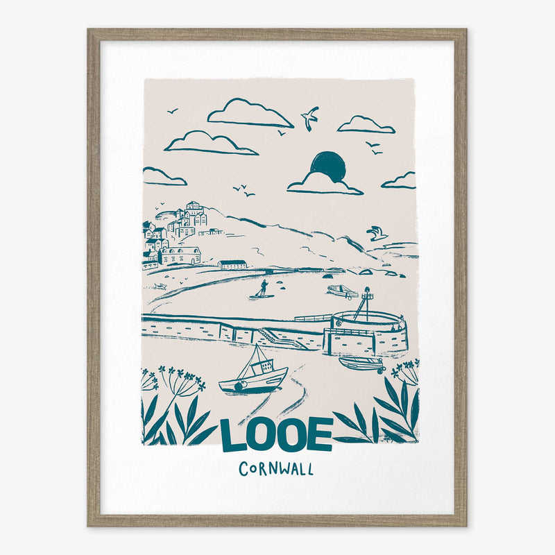 Framed Print-WF1080F - Tides & Towns Looe Framed Print-Whistlefish