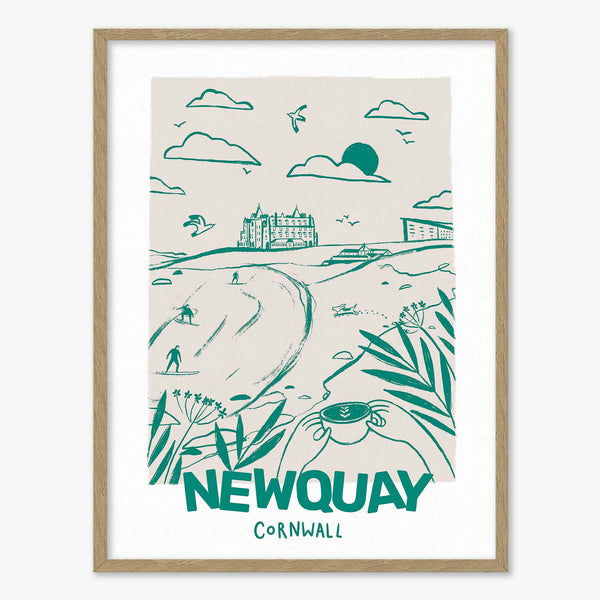 Framed Print-WF1081F - Tides & Towns Newquay Framed Print-Whistlefish