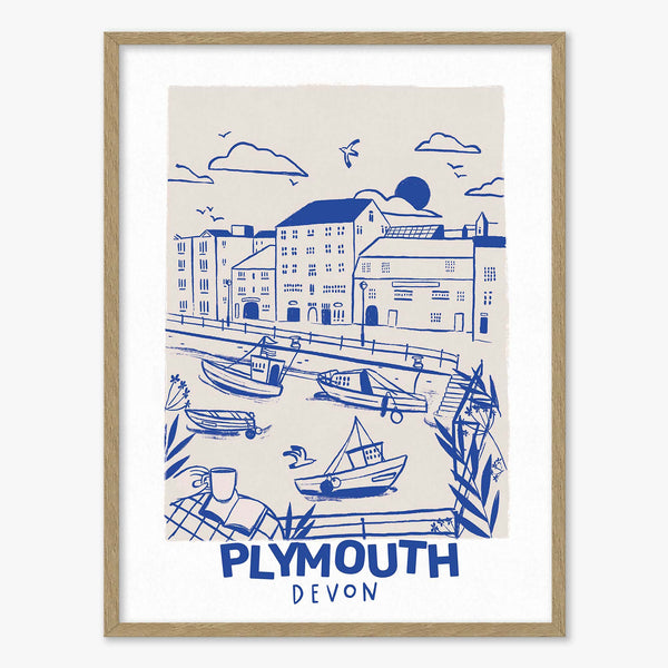 Framed Print-WF1082F - Tides & Towns Plymouth Framed Print-Whistlefish