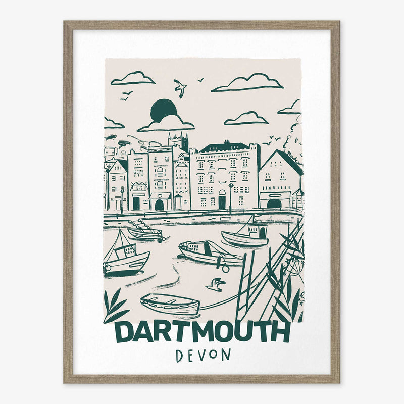 Framed Print-WF1083F - Tides & Towns Dartmouth Framed Print-Whistlefish