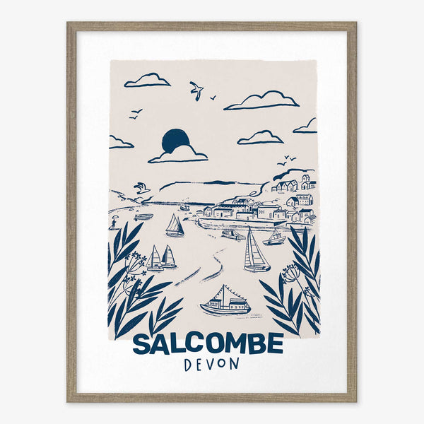 Framed Print-WF1084F - Tides & Towns Salcombe Framed Print-Whistlefish