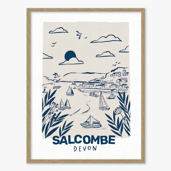 Framed Print-WF1084F - Tides & Towns Salcombe Framed Print-Whistlefish
