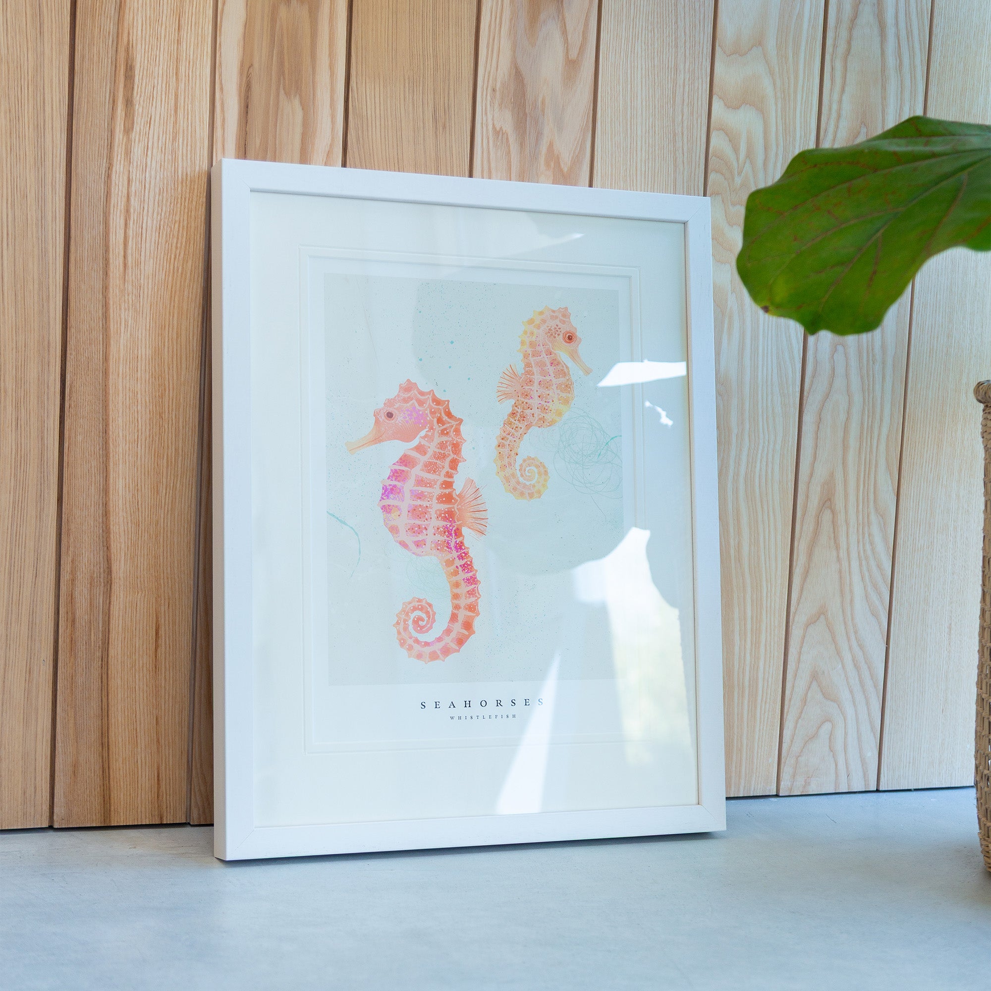 Framed Print-WF1096F - Seagrass Seahorses Small Framed Print-Whistlefish