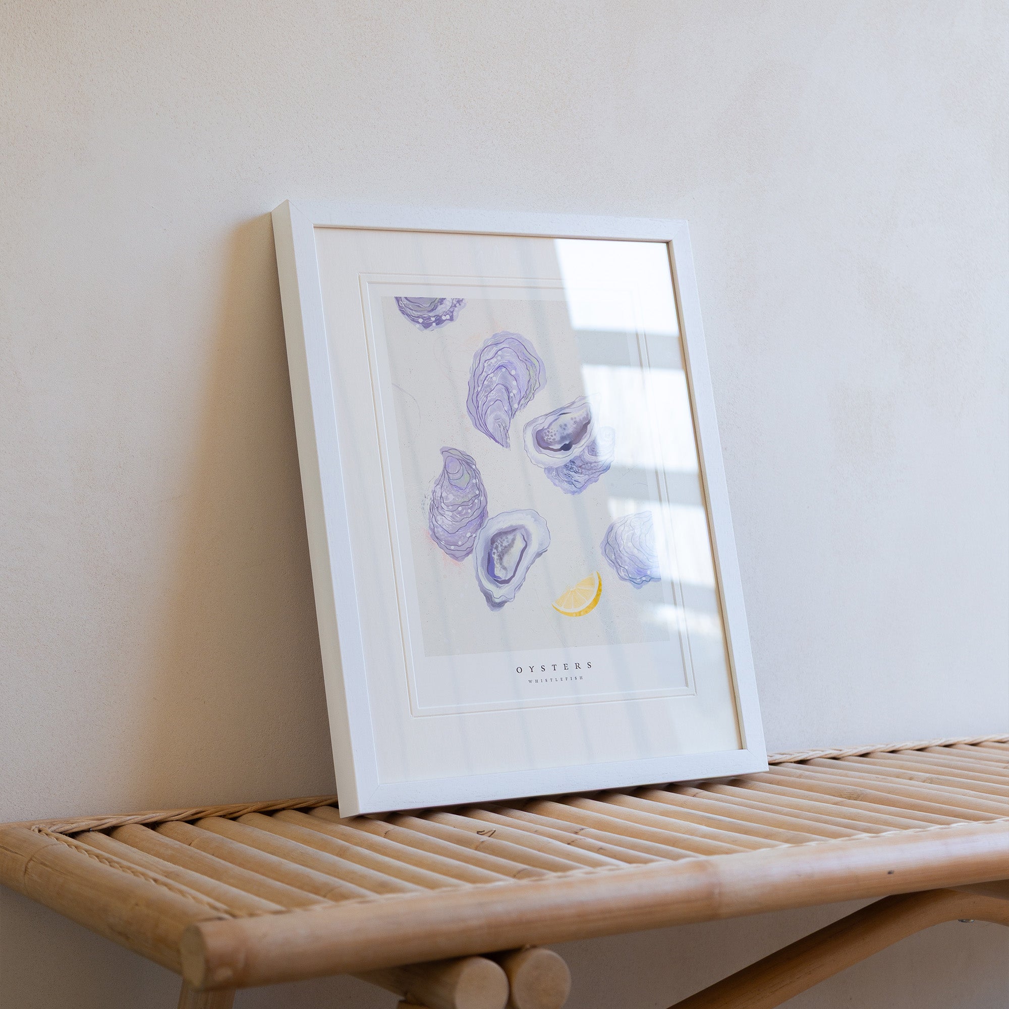 Framed Print-WF1097F - Seagrass Oysters Small Framed Print-Whistlefish