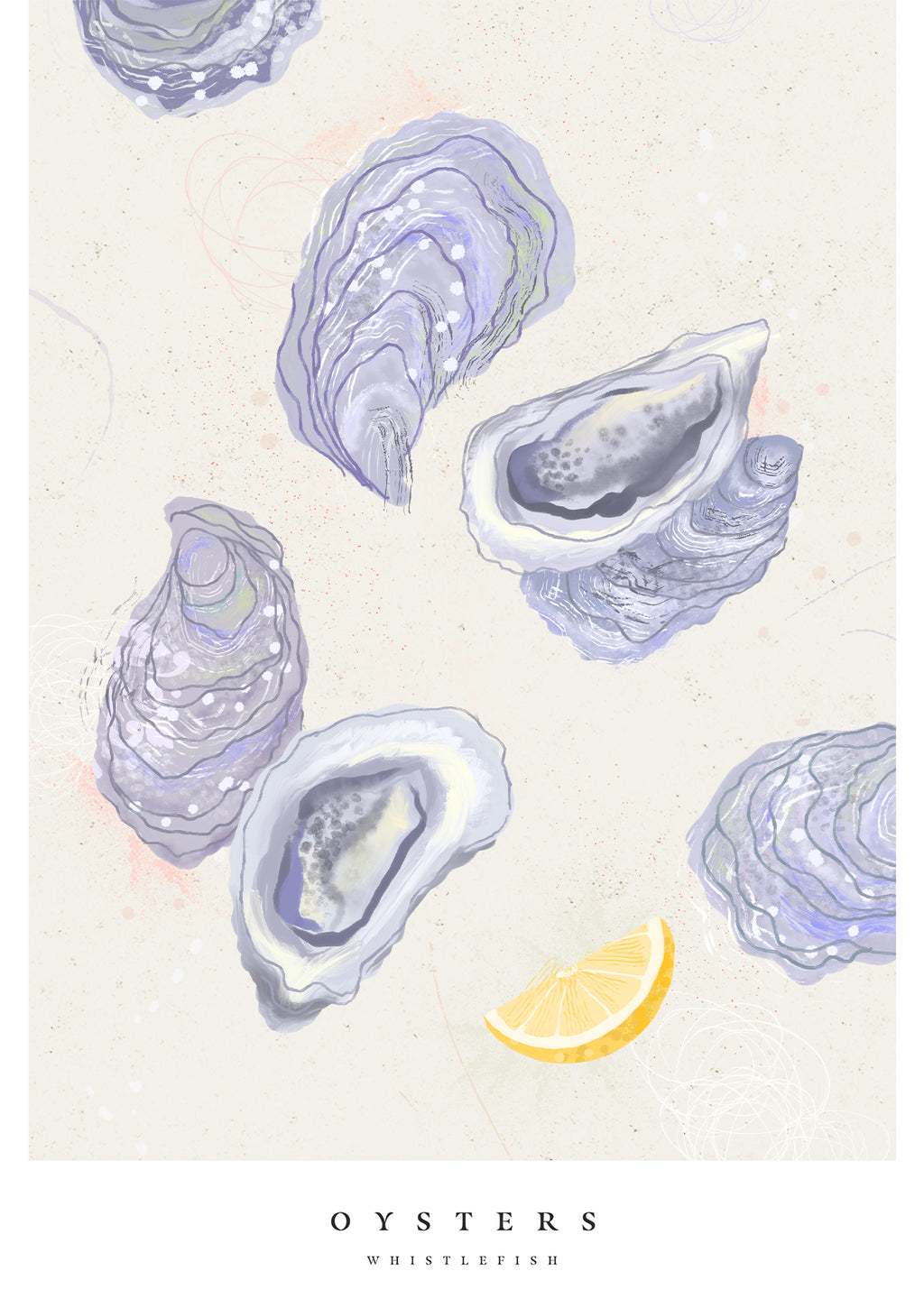 Framed Print-WF1097F - Seagrass Oysters Small Framed Print-Whistlefish