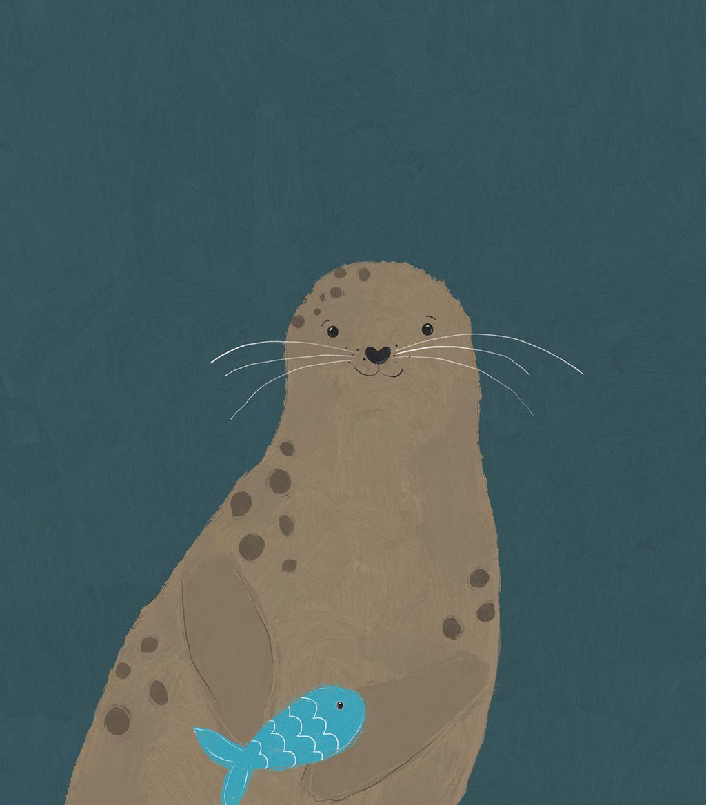 Framed Print-WF1122F - Seal Small Framed Print-Whistlefish