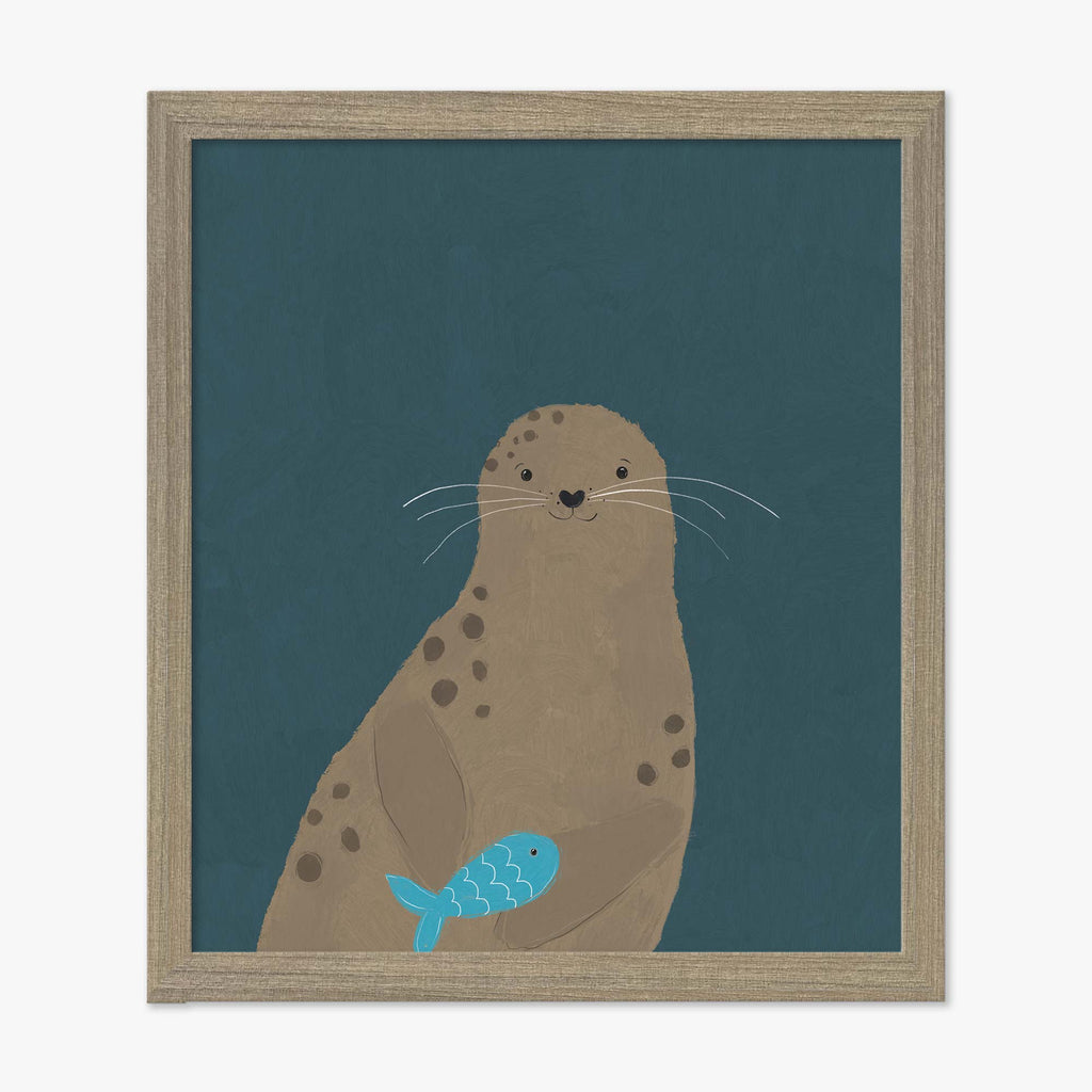 Framed Print-WF1122F - Seal Small Framed Print-Whistlefish