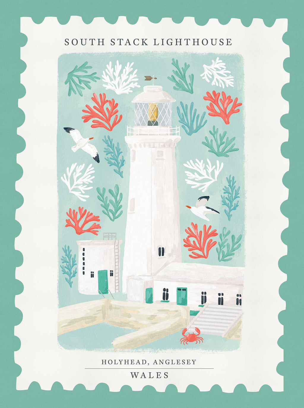 Framed Print-WF1135F - Holyhead Stamp Large Framed Print-Whistlefish