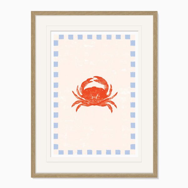 Framed Print-WF1137F - Beach House Crab Large Framed Print-Whistlefish