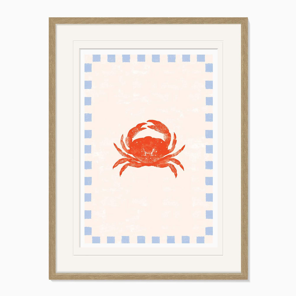 Framed Print-WF1137F - Beach House Crab Large Framed Print-Whistlefish