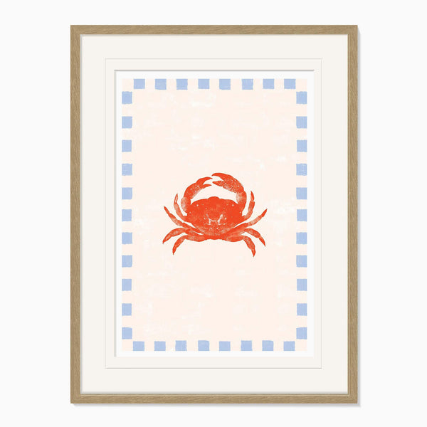 Framed Print-WF1137F - Beach House Crab Large Framed Print-Whistlefish