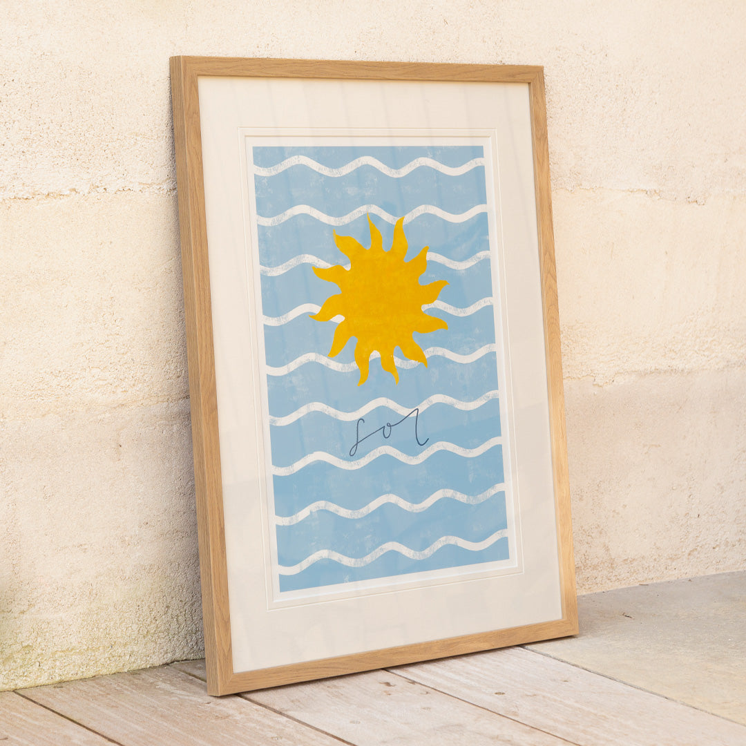 Framed Print-WF1140F - Beach House Sun Large Framed Print-Whistlefish