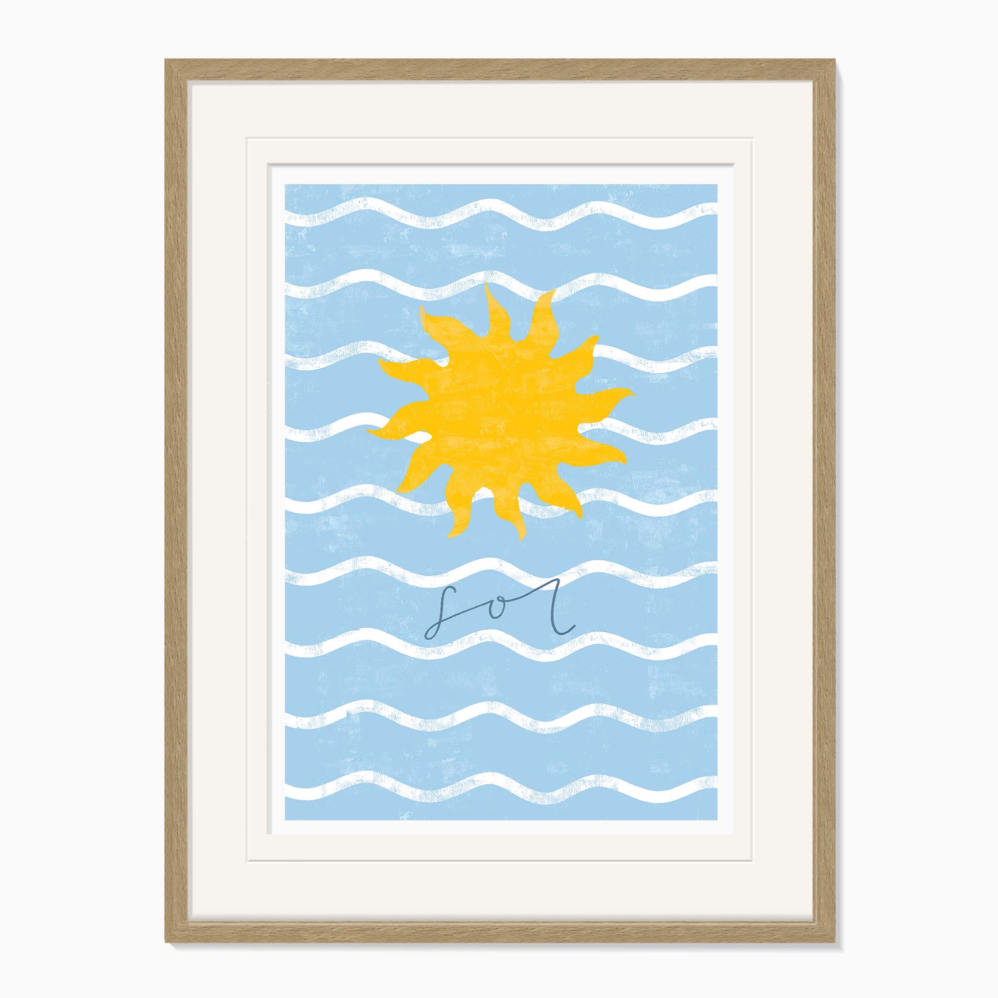 Framed Print-WF1140F - Beach House Sun Large Framed Print-Whistlefish