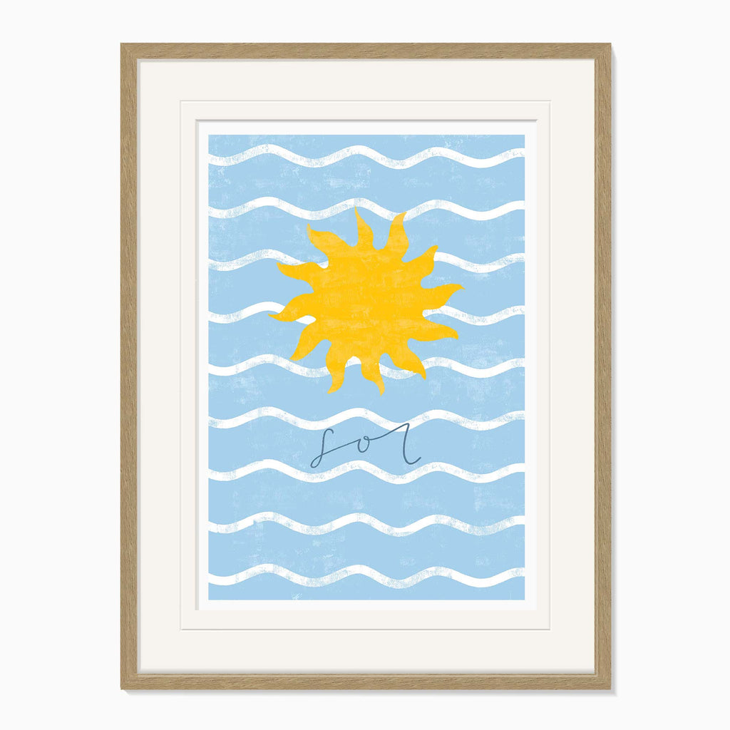 Framed Print-WF1140F - Beach House Sun Large Framed Print-Whistlefish