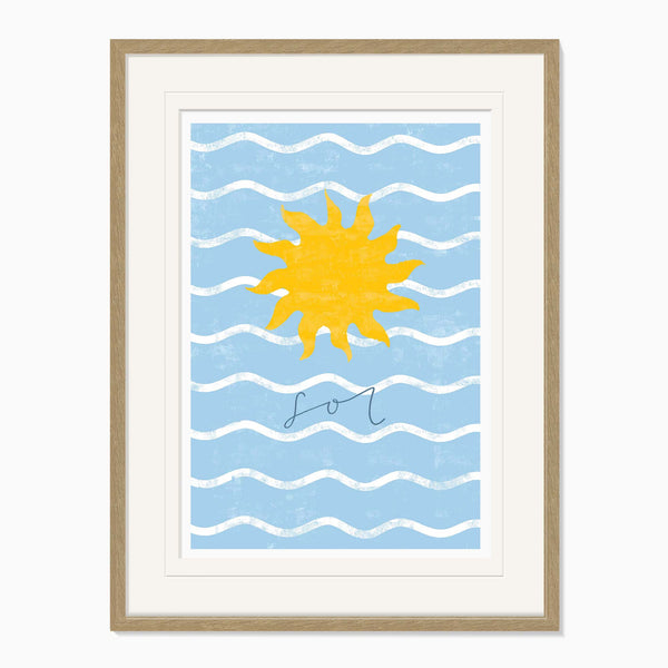Framed Print-WF1140F - Beach House Sun Large Framed Print-Whistlefish
