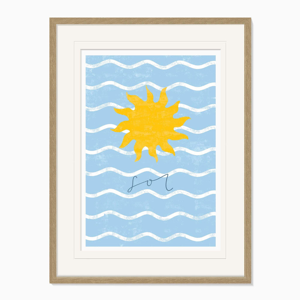 Framed Print-WF1140F - Beach House Sun Large Framed Print-Whistlefish