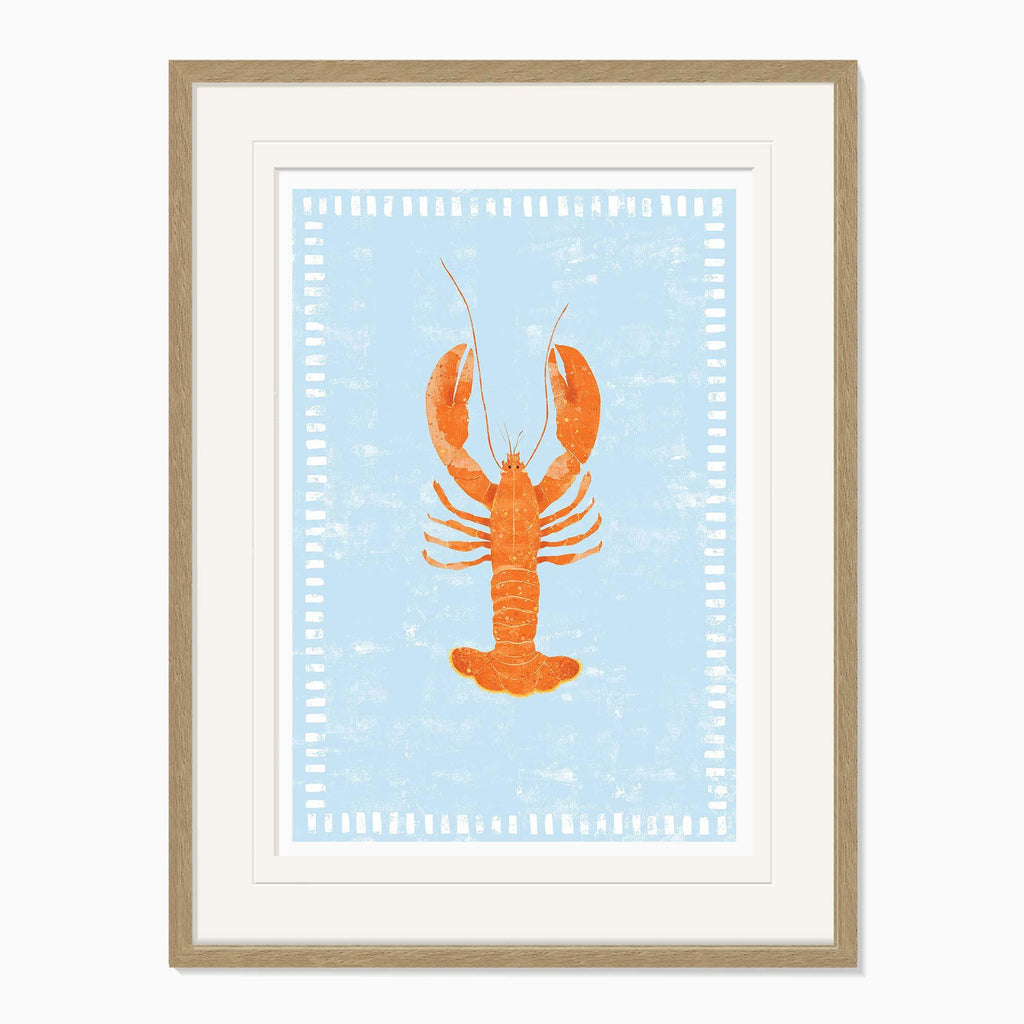Framed Print-WF1143F - Beach House Lobster Framed Print-Whistlefish