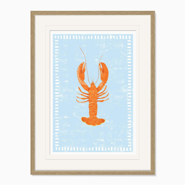 Framed Print-WF1143F - Beach House Lobster Framed Print-Whistlefish