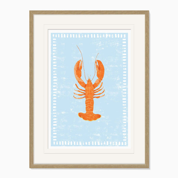 Framed Print-WF1143F - Beach House Lobster Framed Print-Whistlefish