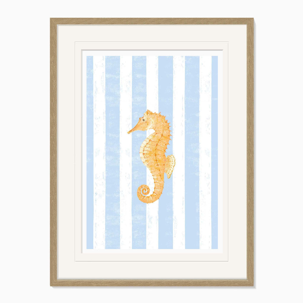 Framed Print-WF1144F - Beach House Seahorse Framed Print-Whistlefish