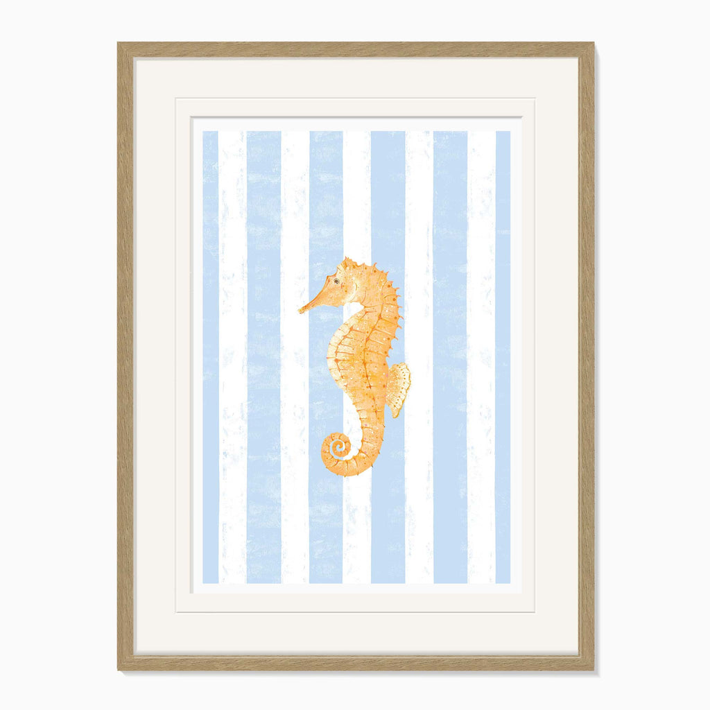 Framed Print-WF1144F - Beach House Seahorse Framed Print-Whistlefish