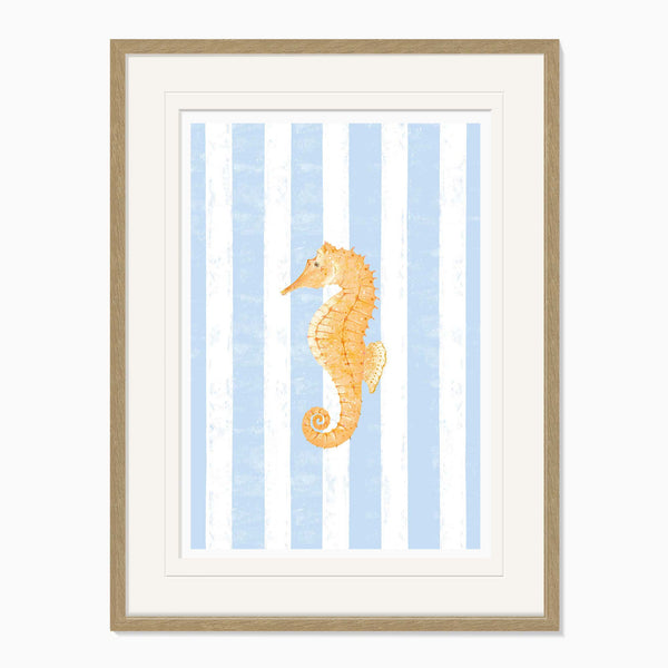 Framed Print-WF1144F - Beach House Seahorse Framed Print-Whistlefish