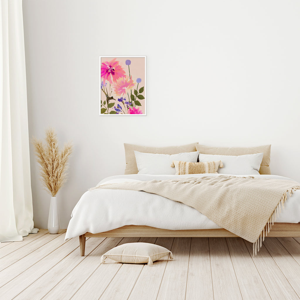 Framed Print-WF1146F - Blush Meadow Blooms Framed Print-Whistlefish