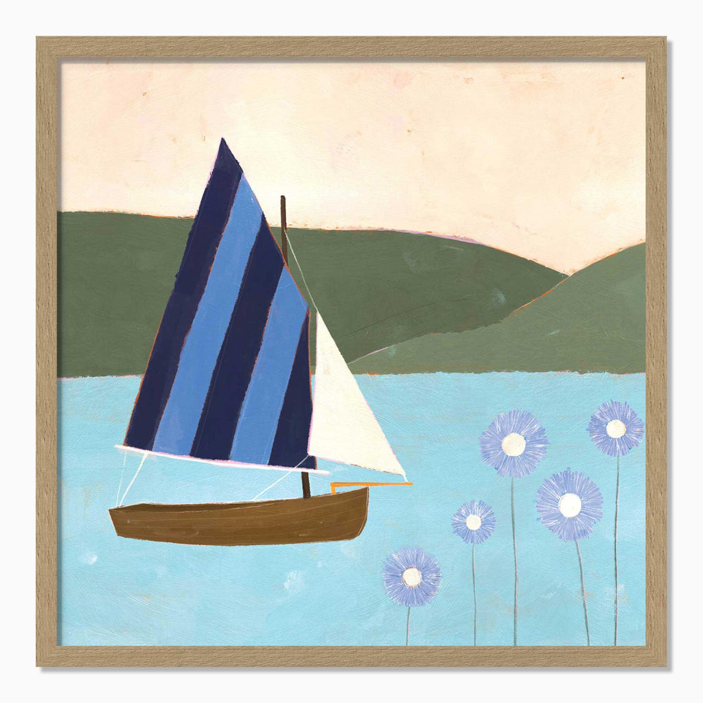 Framed Print-WF1152F - Sailing by the Daisies Framed Print-Whistlefish