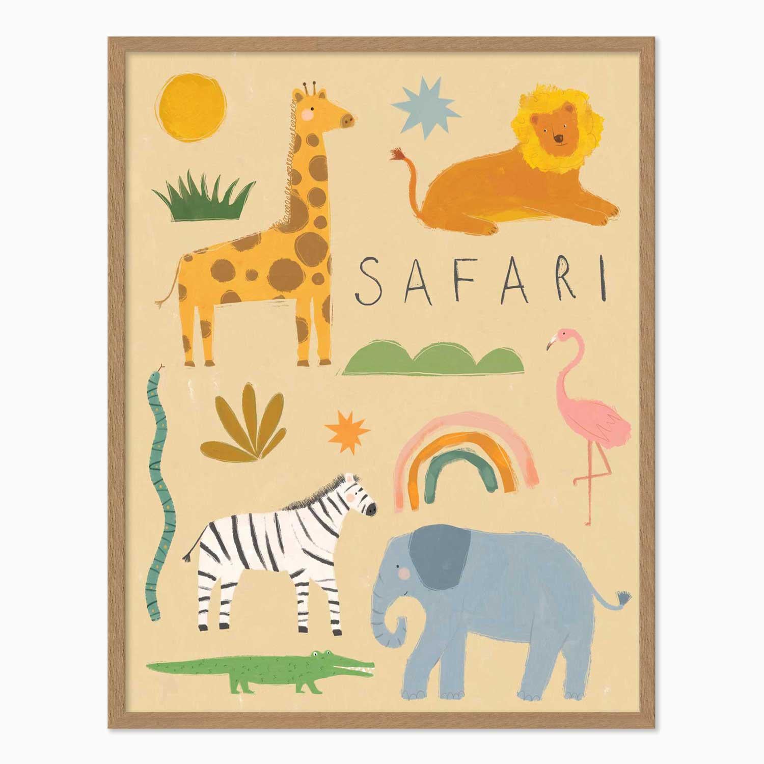 Framed Print-WF1183F - Safari Adventure Medium Framed Print-Whistlefish