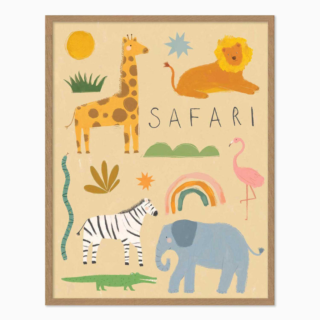 Framed Print-WF1183F - Safari Adventure Medium Framed Print-Whistlefish