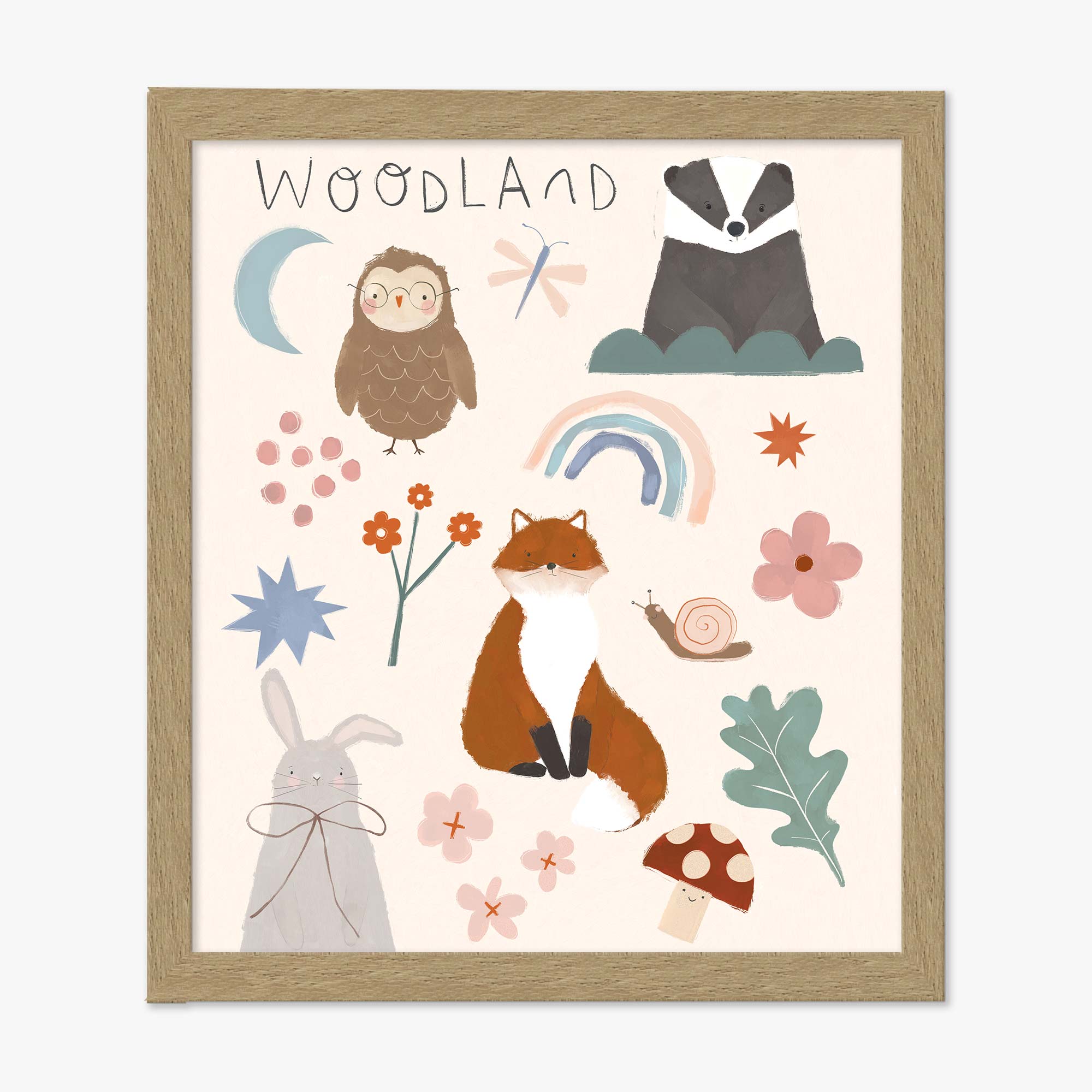 Framed Print-WF1187F - Woodland Friends Small Framed Print-Whistlefish