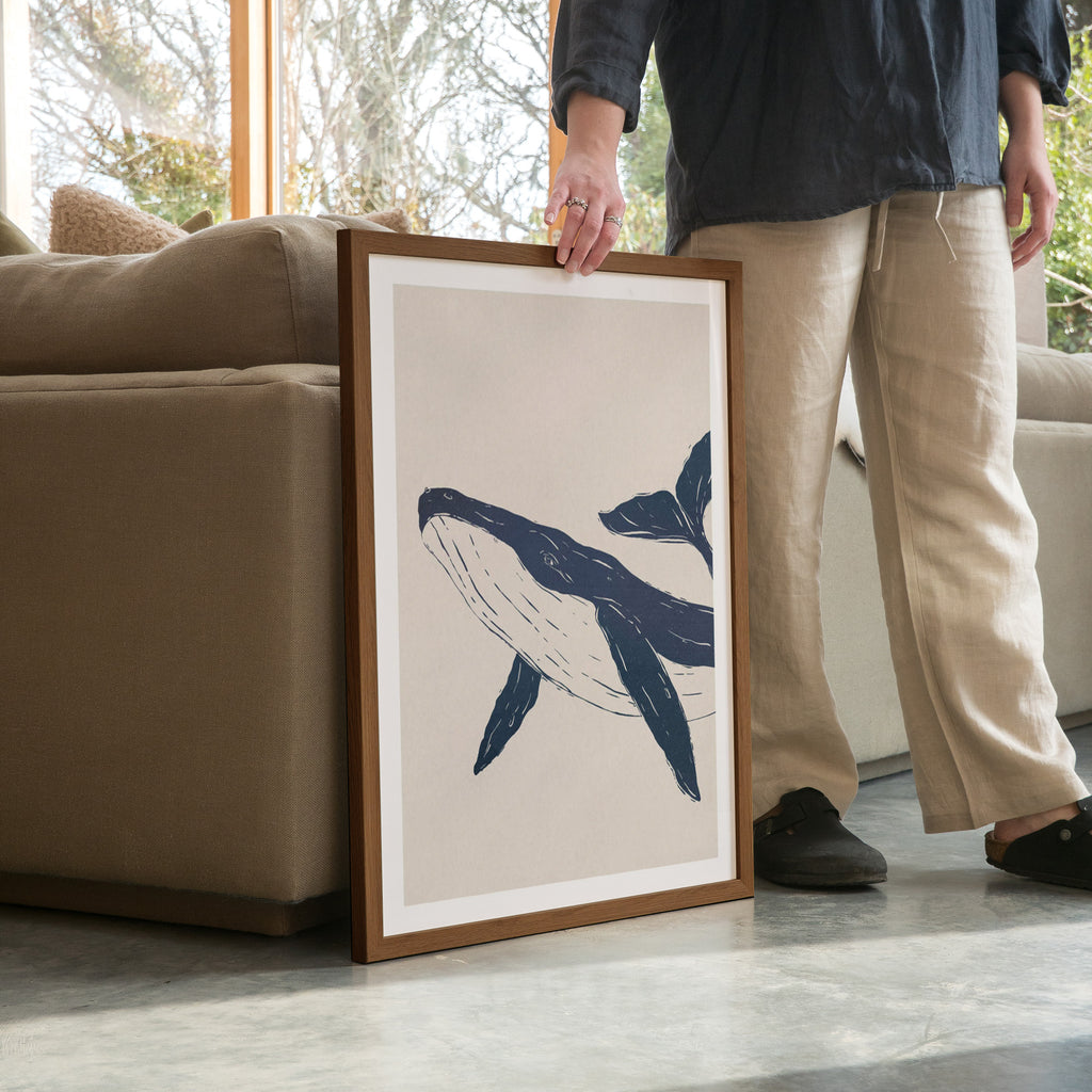 Framed Print-WF1199F - Whale Large Framed Print-Whistlefish