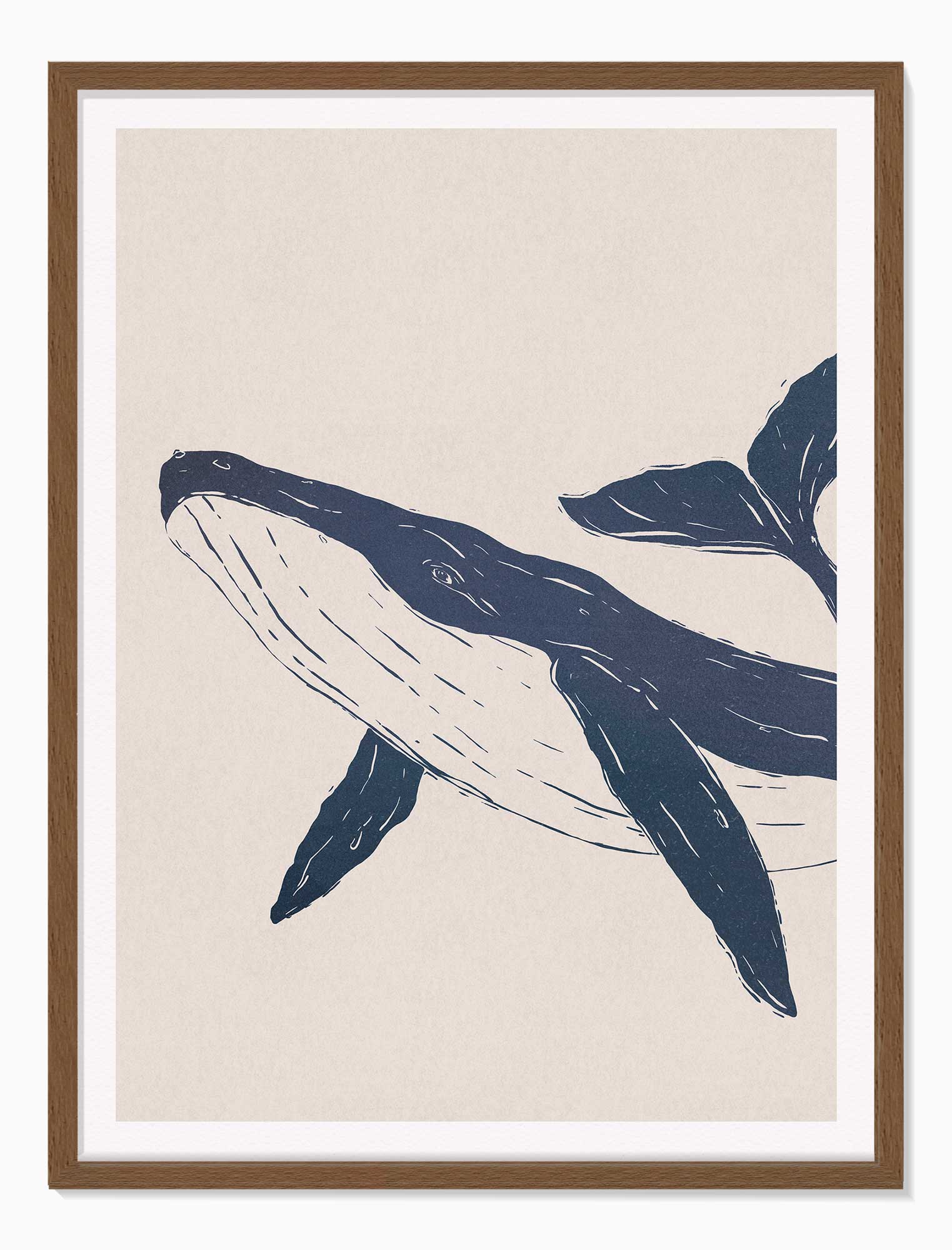 Framed Print-WF1199F - Whale Large Framed Print-Whistlefish
