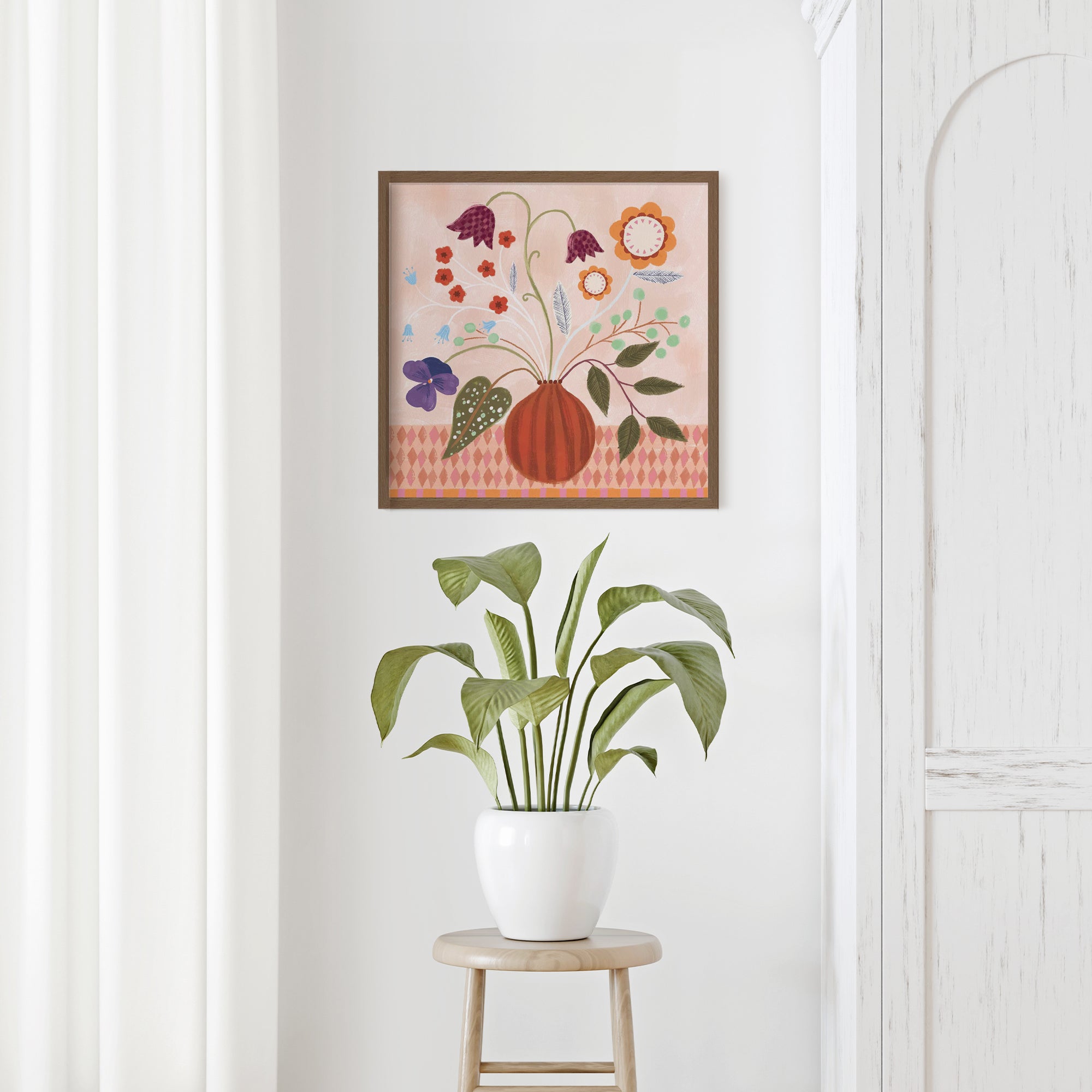 Framed Print-WF1202F - Harlequin Meadow Framed Print-Whistlefish