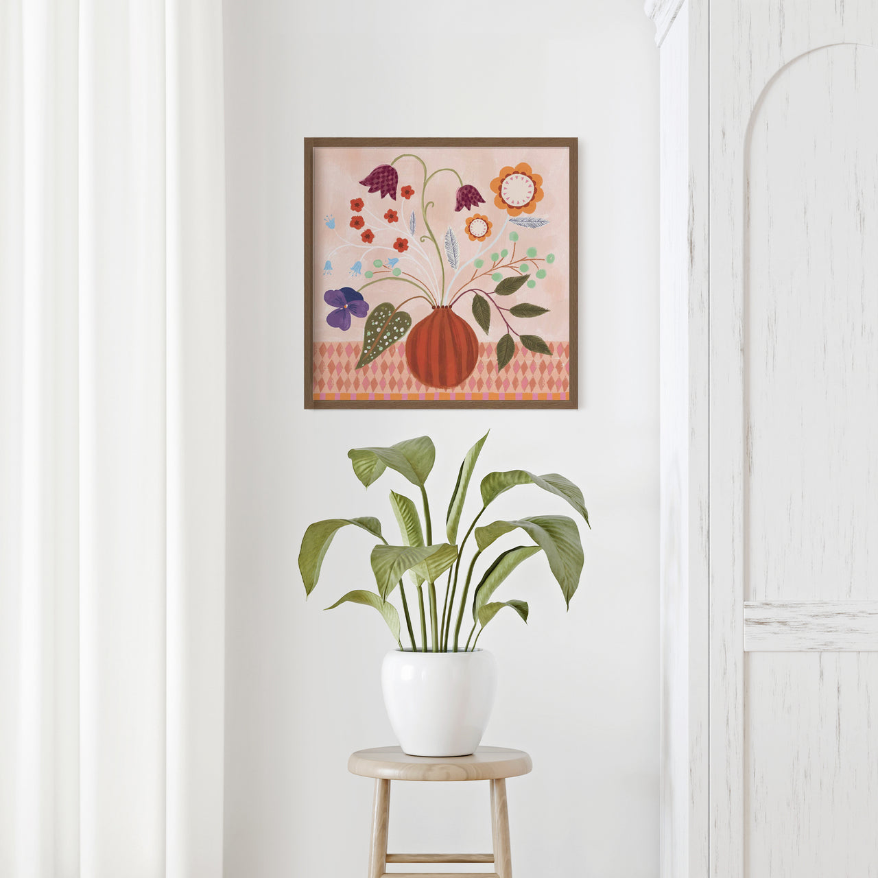 Framed Print-WF1202F - Harlequin Meadow Framed Print-Whistlefish