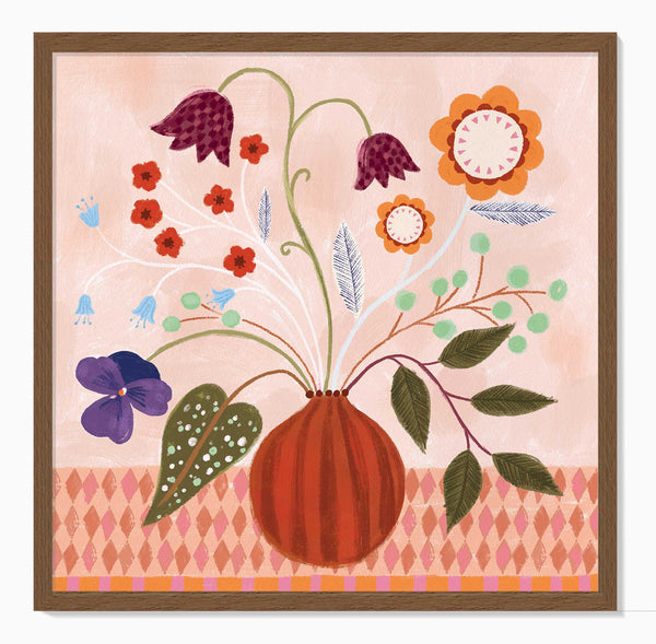 Framed Print-WF1202F - Harlequin Meadow Framed Print-Whistlefish