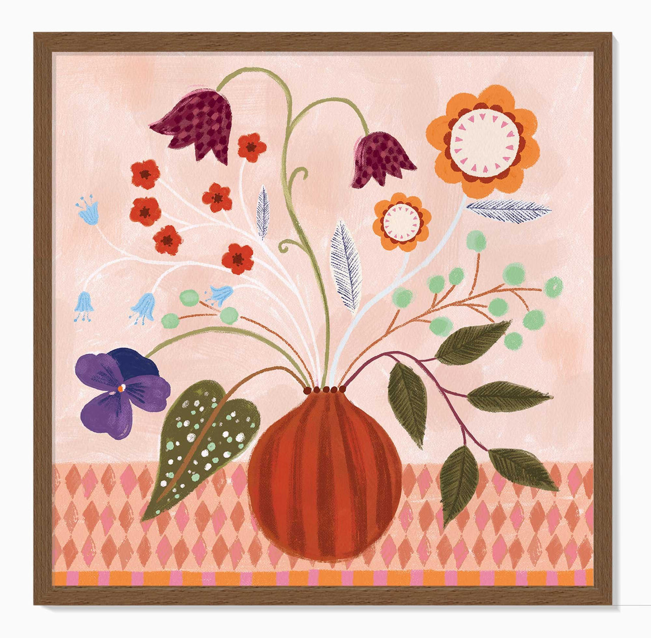 Framed Print-WF1202F - Harlequin Meadow Framed Print-Whistlefish