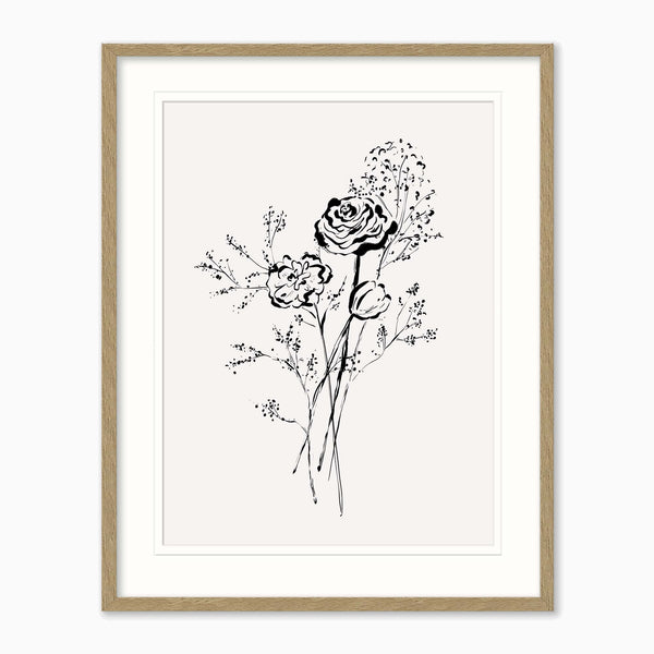 Framed Print-WF1205F - Wild Rose Stem Framed Print-Whistlefish