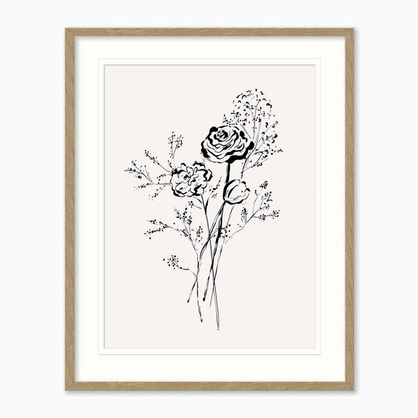 Framed Print-WF1205F - Wild Rose Stem Framed Print-Whistlefish