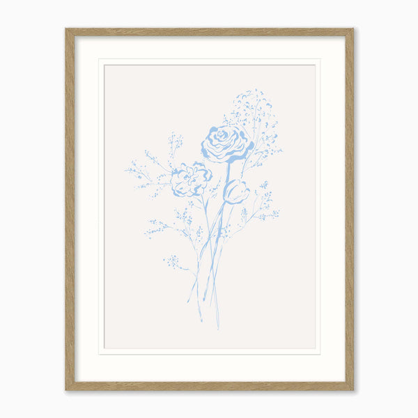 Framed Print-WF1206F - Soft Blue Blossom Framed Print-Whistlefish