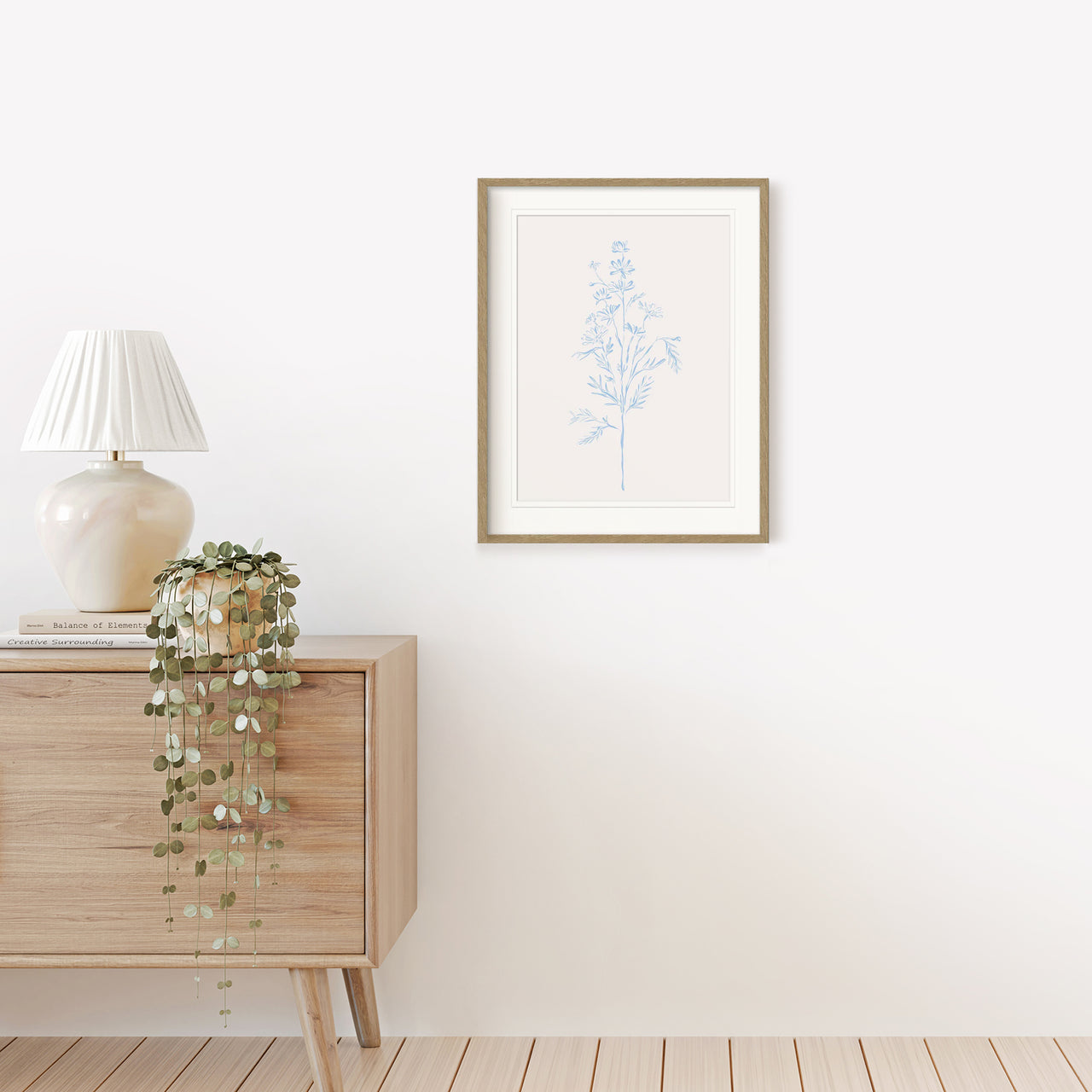 Framed Print-WF1208F - Wildflower Stem Small Framed Print-Whistlefish